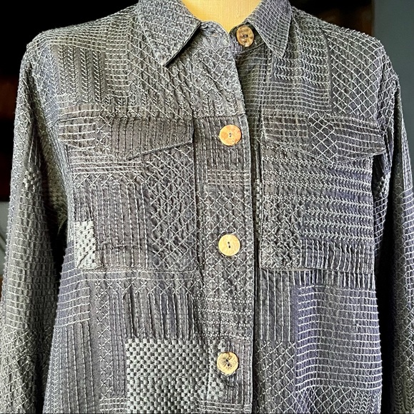 Johnny Was Thora Trapunto Embroidered Denim Jacket S - Picture 3 of 14